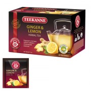 Чай TEEKANNE (Тиканне) 'Ginger&Lemon', травяной, имбирь с лимоном, 20 пакетиков, Германия, 45620