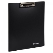 Папка-планшет BRAUBERG 'Стандарт', А4 (310х230 мм), с прижимом и крышкой, пластик, черная, 0,9 мм, 221646