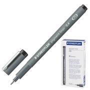 Ручка капиллярная STAEDTLER 'Pigment Liner', ЧЕРНАЯ, корпус серый, линия письма 0,4 мм, 308 04-9