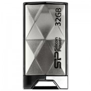 Флеш-диск 32 GB, SILICON POWER Touch 850, USB 2.0, металлический корпус, титановый, SP32GBUF2850V1T