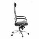 Кресло офисное МЕТТА 'SAMURAI' Comfort S, хром, сиденье мягкое, ткань-сетка/экокожа, черное