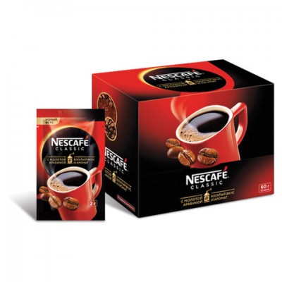 Кофе растворимый NESCAFE 'Classic', 30 пакетов по 2 г (упаковка 60 г), 12267715