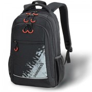 Рюкзак BRAUBERG URBAN универсальный, 3 отделения, светоотражающий принт, 'Darkness', черный, 45х30х14 см, 270754