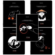 Тетради ДЭК А5 48 л. КОМПЛЕКТ 5 шт. BRAUBERG, скоба, клетка, TWIN-лак, 'МЕМЫ', 404937