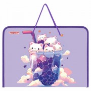 Папка для труда на молнии с ручками ПИФАГОР А4, 1 отделение, пластик, органайзер, 'Bubble tea', 273387