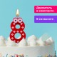 Свеча-цифра для торта '8' 'С глазками', 6 см, ЗОЛОТАЯ СКАЗКА, с держателем, в блистере, 591411