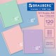 Тетрадь А5 120 л. BRAUBERG пастельная, гребень, клетка, обложка картон, 'Pastel Tone' (микс в спайке), 404445