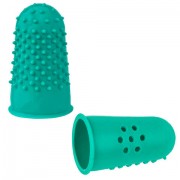 Напальчники резиновые с отверстиями, КОМПЛЕКТ 10 шт., диаметр 17 мм, зеленые, STAFF 'EVERYDAY', 227963