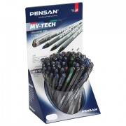 Ручка шариковая масляная PENSAN 'My-Tech Colored', палитра классических цветов АССОРТИ, игольчатый узел 0,7 мм, линия 0,35 мм, дисплей, 2240, 2240/S60-4