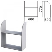 Полка навесная настенная 'Монолит', 680х280х770 мм, цвет серый, ПМ40.11