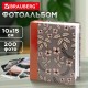 Фотоальбом BRAUBERG на 200 фото 10х15 см, твердая обложка, 'Флора', серый с красным, 391121
