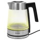 Чайник электрический с терморегулятором SONNEN KT-1809D, 1,8 л, 2200 Вт, 5 цветов подсветки, 5 температур, стекло текстура ромб, 455141