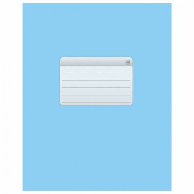 Тетрадь А5, 48 л., HATBER-ECO скоба, офсет №2 ЭКОНОМ, клетка, обложка мелованная бумага, 'Голубая', 48Т5D1, 48Т5D1_27730