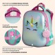 Ранец BRAUBERG SHINY, 2 отделения, с брелоком, 'Сказочный единорог', 38х28х14 см, 270694