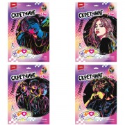 Гравюра в технике Скретчинг 'K-POP' АССОРТИ, цветная основа 30х40 см, штихель, LORI, Гро/м-001