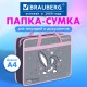 Папка на молнии с ручками BRAUBERG А4, 1 отделение, пластик, 80 мм, 'Curious bunny', 272164