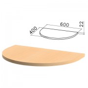 Стол приставной полукруг 'Монолит', 600х400х750 мм, БЕЗ ОПОРЫ (640137), цвет бук бавария, ПМ37.1