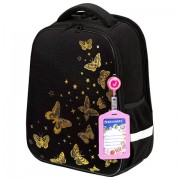 Ранец BRAUBERG FIT, 2 отделения, 'Golden butterflies', 38х27х14 см, 274383