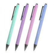 Ручка шариковая автоматическая BRAUBERG 'VIVID PASTEL', корпус soft-touch, СИНЯЯ, пишущий узел 0,7 мм, линия письма 0,35 мм, 144404