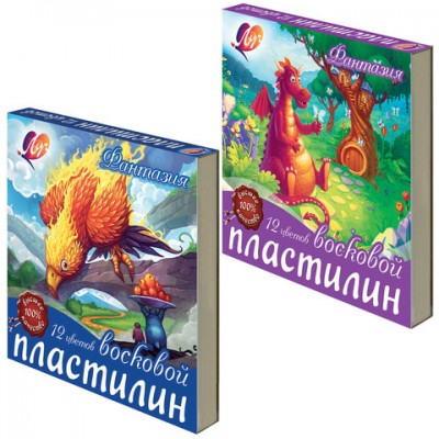 Пластилин восковой ЛУЧ 'Фантазия', 12 цветов, 180 г, со стеком, картонная упаковка, 25С1523-08