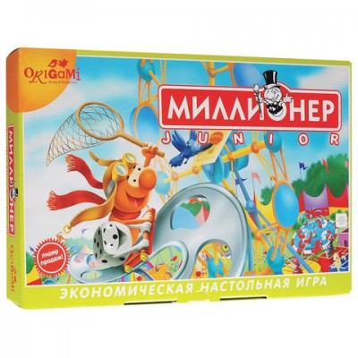 Игра настольная 'Миллионер Junior', игровое поле, карточки, банкноты, жетоны, ORIGAMI, 00110