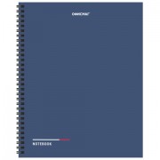 Тетрадь А5, 96 л., ОФИСМАГ, гребень, клетка, обложка картон, СИНЯЯ, 405639