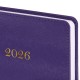 Ежедневник датированный 2026 А5 138х213 мм, BRAUBERG 'Elegant', под кожу, застежка, фиолетовый, 117370