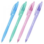 Ручка шариковая автоматическая масляная BRAUBERG 'DUAL COLOR', СИНЯЯ, игольчатый наконечник 0,7 мм, линия письма 0,35 мм, 144327