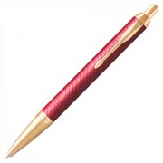 Ручка шариковая PARKER 'IM Premium Red GT', корпус красный лак, позолоченные детали, синяя, 2143644