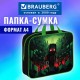 Папка на молнии с ручками BRAUBERG А4, 1 отделение, полиэстер, 80 мм, 'Ночной воин', 272183