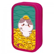 Пенал ЮНЛАНДИЯ, 3 отделения, картон с эффектом soft-touch, 19х11 см, 'Duck tales', 273500