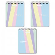 Блокнот МАЛЫЙ ФОРМАТ А6 108х145 мм, 60 л., гребень, картон, клетка, кросс-серия 'PASTEL', BRAUBERG, 117033