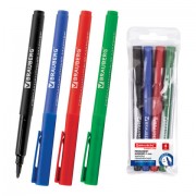 Маркеры перманентные BRAUBERG 'CLASSICLine', НАБОР 4 ЦВЕТА, тонкий наконечник 1 мм, 150295