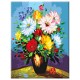 Раскраска по номерам А4 'Букет цветов', С АКРИЛОВЫМИ КРАСКАМИ, на картоне, кисть, ЮНЛАНДИЯ, 664152