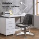 Кресло BRABIX 'Deco MG-316', без подлокотников, пятилучие серебристое, экокожа, черное, 532080.