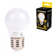 Лампа светодиодная SONNEN EXTRA, 7 (60) Вт, E27, шар, теплый белый, 30000 ч, LED G45-7W-2700-Е27, 457911