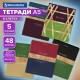 Тетради ДЭК А5 48 л. КОМПЛЕКТ 5 шт. BRAUBERG скоба, клетка, SoftTouch, фольга, GOLDY, 404925