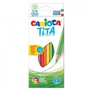 Карандаши цветные CARIOCA 'Tita', 12 цветов, пластиковые, грифель 3 мм, шестигранные, европодвес, 42793