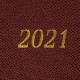 Ежедневник датированный 2021 МАЛЫЙ ФОРМАТ (100х150 мм) А6, BRAUBERG 'Iguana', кожзам, коричневый, 111430