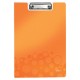 Папка-планшет LEITZ 'WOW', с верхним прижимом и крышкой, A4, 330х230 мм, полифом, оранжевая, 41990044