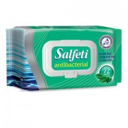 Салфетки влажные 72 шт., SALFETI Antibacterial, антибактериальные, крышка клапан, 48397