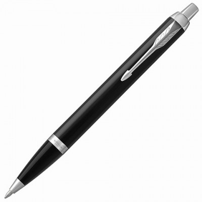 Ручка шариковая PARKER 'IM Core Black Lacquer CT', корпус черный глянцевый лак, хромированные детали, синяя, 1931665