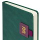 Ежедневник датированный 2026 А5 138х213 мм, BRAUBERG 'Accent', под кожу, держатель, зеленый/бордо, 117387