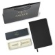 Ручка перьевая PARKER 'Jotter Core Stainless Steel GT', ежедневник А5 черный, пакет, 880902