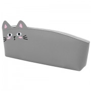 Пенал ЮНЛАНДИЯ ЮНИОР, 1 отделение, искусственная кожа, 'Gray kitty', 20х9х7 см, 273819