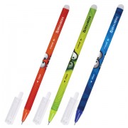 Ручка стираемая гелевая, кросс-серия 'МОНСТРИКИ', BRAUBERG, СИНЯЯ, корпус ассорти, игольчатый наконечник 0,5 мм, линия 0,35 мм, 144484