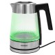 Чайник электрический с терморегулятором SONNEN KT-1809D, 1,8 л, 2200 Вт, 5 цветов подсветки, 5 температур, стекло текстура ромб, 455141