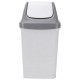 Ведро мусорное с КРЫШКОЙ (качающейся) 25 литров, 'СВИНГ', 58х32х28 см, серое, IDEA, М 2463