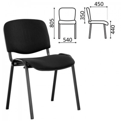 Стул для персонала и посетителей 'ISO', черный каркас, ткань черная