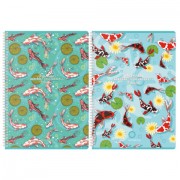 Тетради ДЭК А4 96 л. КОМПЛЕКТ 2 шт. BRAUBERG гребень, клетка, TWIN-лак, 'Карпы Кои', 404882